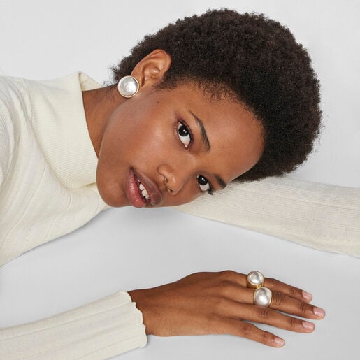 עגילי לואה ירח צמודים