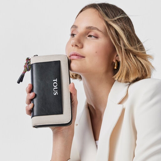 ארנק TOUS Empire Cotton בינוני בצבע בז'