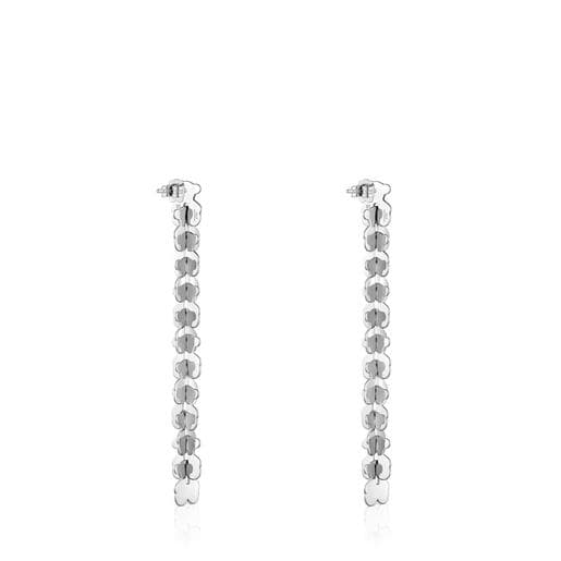 Pendientes largos de acero con motivos oso Carrusel