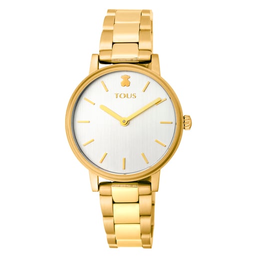 Reloj tous de mujer en acero combinado con Pvd dorado y esterilla