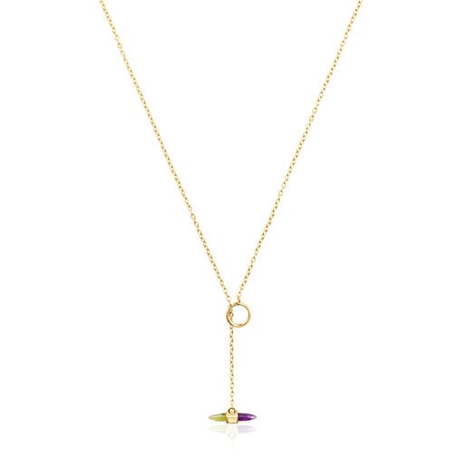 Gold Lure Necklace with gemstones | TOUS