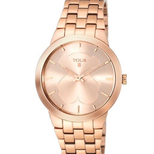 Reloj analógico B-Face de acero IP rosado