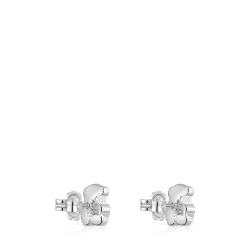 Silver Bold Motif bear Earrings