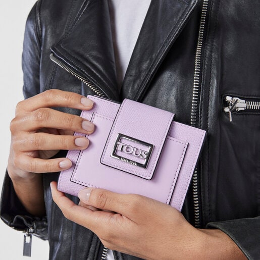 モーブカラーのスモールポケットウォレット TOUS Funny