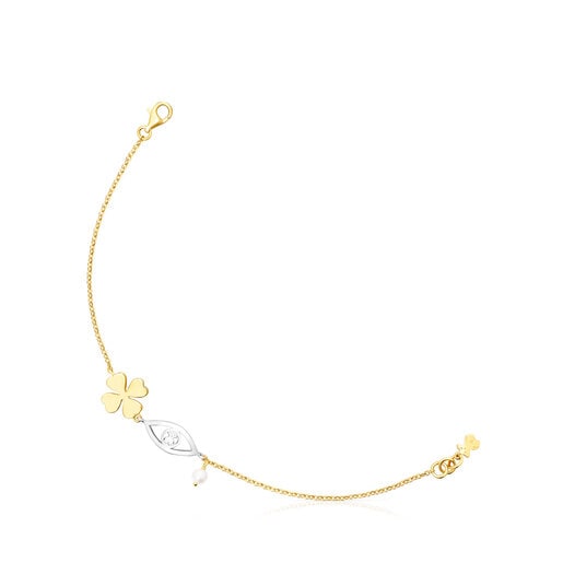 Silver Vermeil and Silver TOUS Good Vibes Bracelet with Pearl
