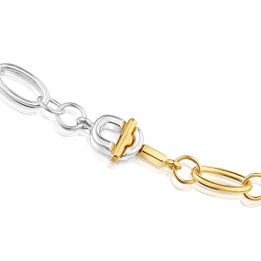 قلادة TOUS MANIFESTO صغيرة بسلسلة بدرجتَي لون