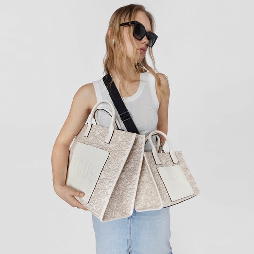 Large gray Kaos Mini Evolution Amaya Shopping bag | TOUS