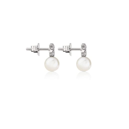 ピアス Puppiesくま　ダイヤモンド / 18金ホワイトゴールド