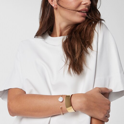 Silver Vermeil Nenufar petal Bracelet with Pearls