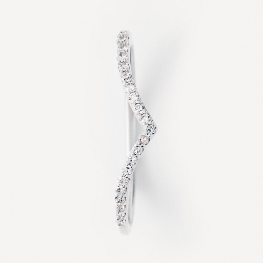 Anel tiara em ouro branco com diamantes TOUS ATELIER