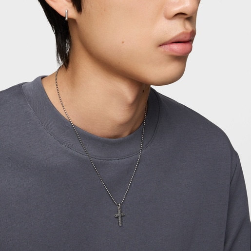 22 mm silver cross Pendant TOUS Man