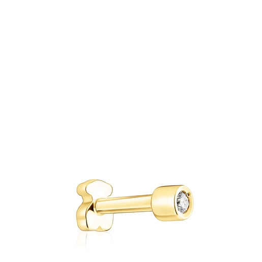 Gold TOUS Basics ear Piercing with diamond