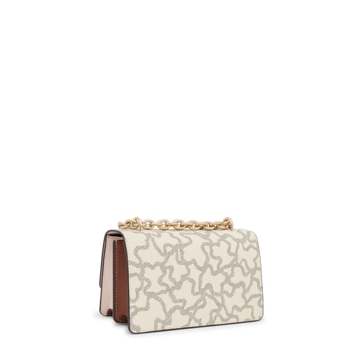 Sac à bandoulière à rabat beige petit Kaos Icon