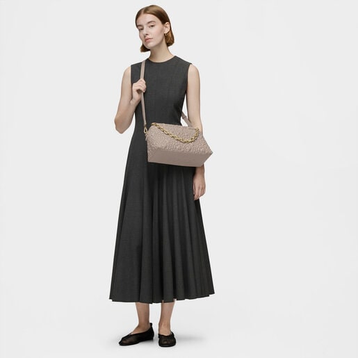 Medium taupe Bowling bag TOUS Jane Puffy Bear
