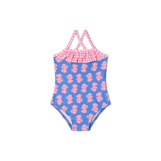 Girl s one-piece swimsuit in Chic blue | TOUS
