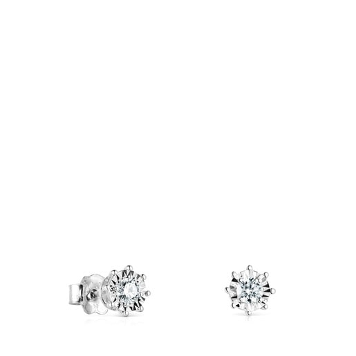 Pendientes de oro blanco y diamantes 0,21ct. Les Classiques