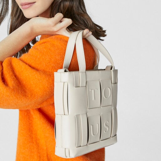 Bandolera mediana beige y negro TOUS Damas