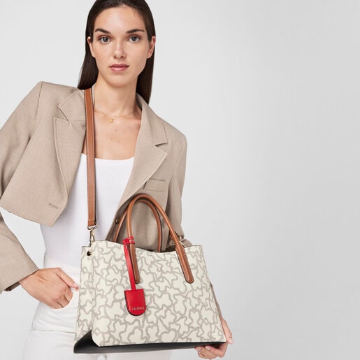 Bolso City Kaos Icon Multi Beige - Rojo