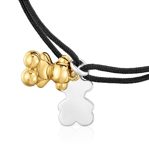 Bracelet bicolore en nylon avec double ourson Bold Bear