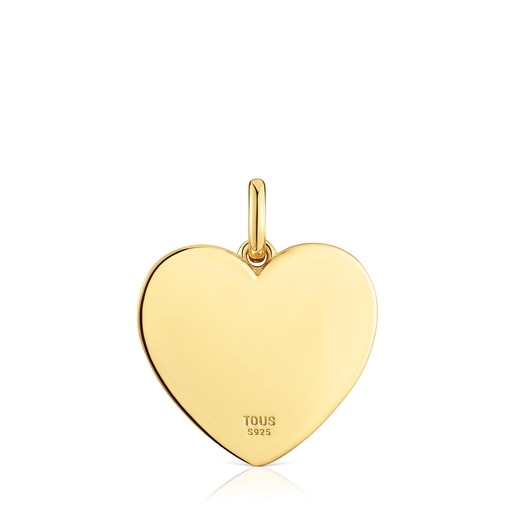 Heart pendant with 18kt gold plating over silver and lab-grown sapphires Sweet Dolls LGG