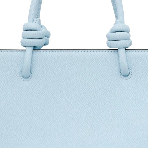 Μικρή τσάντα-καλάθι TOUS La Rue New σε ανοιχτό μπλε χρώμα