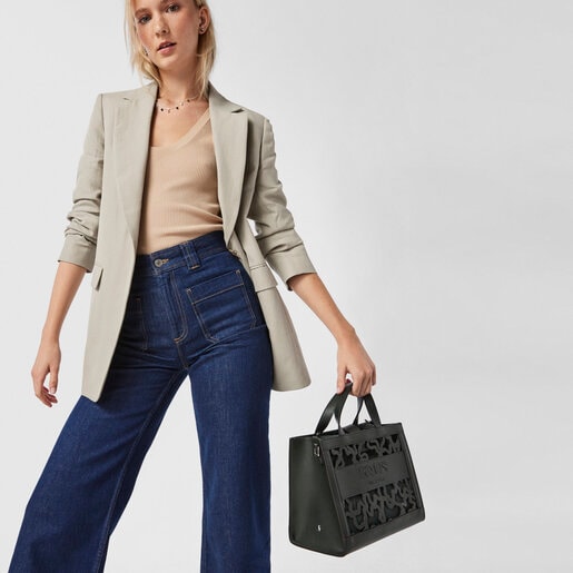 Средняя зеленая сумка-shopping Amaya Kaos Shock