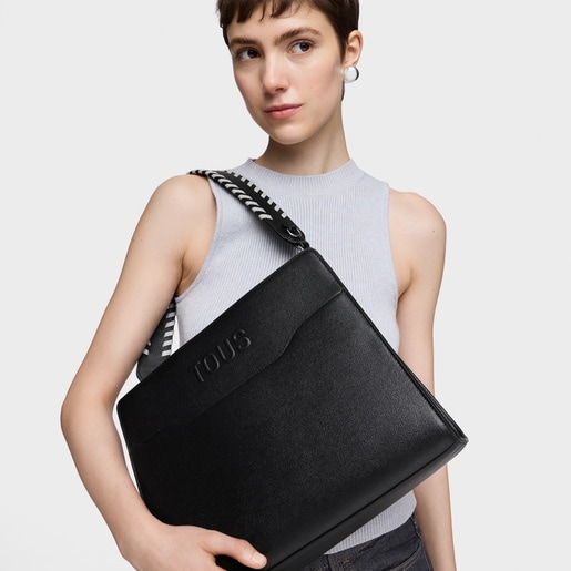 Shopper mediano negro Audree Saffiano