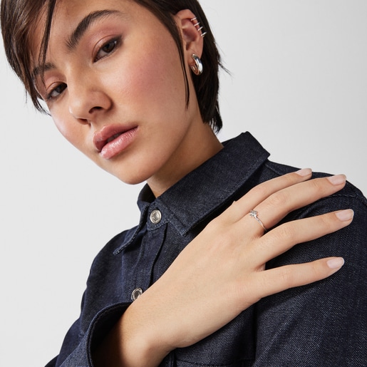 Серебряное кольцо с цветком Fragile Nature