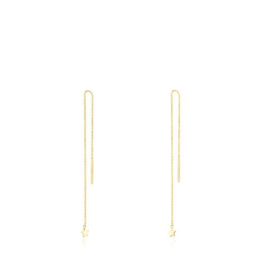 Long gold TOUS Cool Joy star charm Earrings