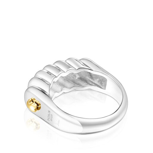 Prsten s tyčinkou Virtual Garden ze stříbra a pozlaceného stříbra
