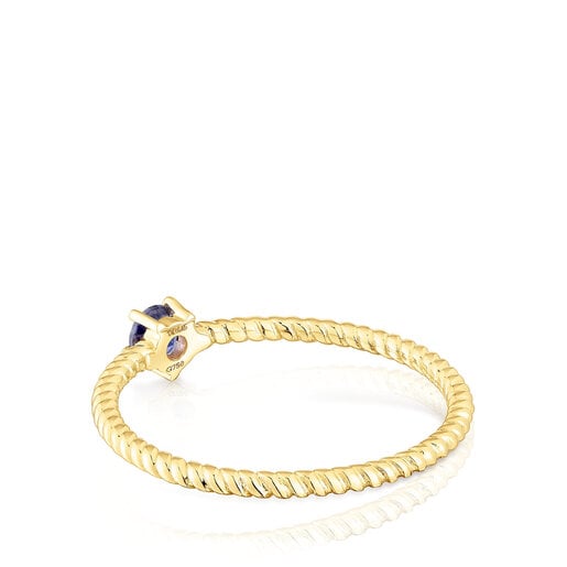 TOUS Gold Ring with iolite Cool Joy | Plaza Las Americas