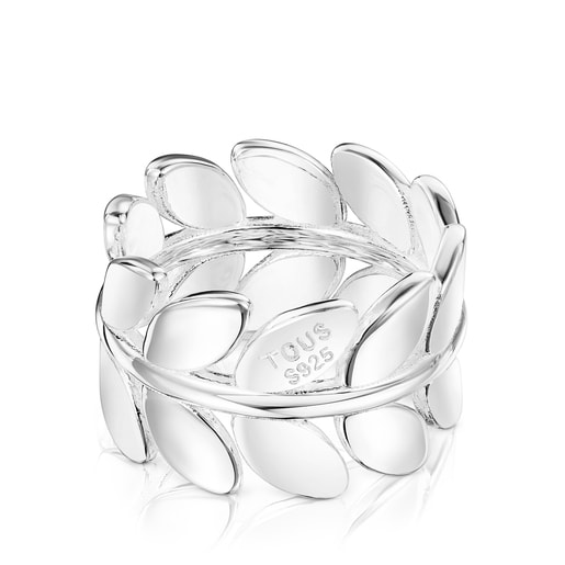 Silver Fragile Nature laurel leaf Ring