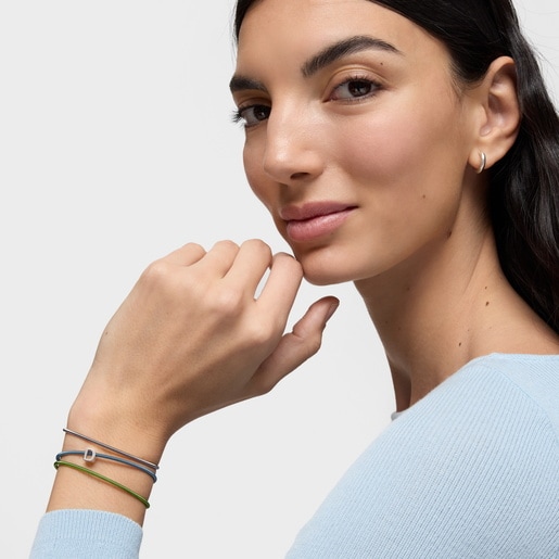 7 mm silver letter D Charm TOUS Mesh Tube