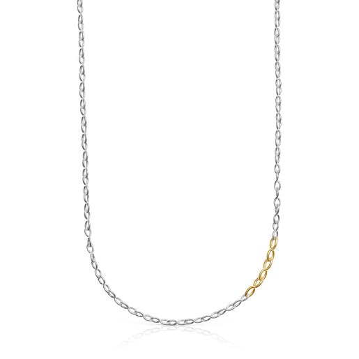 Silver and silver vermeil Bent Necklace