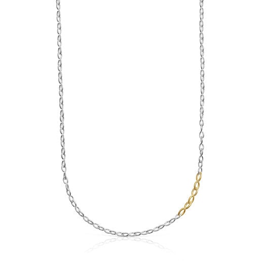 Silver and silver vermeil Bent Necklace | TOUS