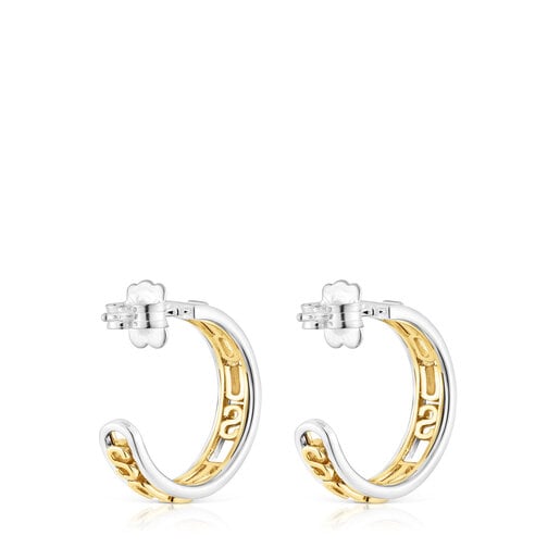 Boucles d’oreilles anneaux argent et argent vermeil Logo