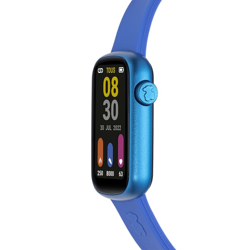 Smartwatch with nylon strap and blue silicone strap T-Band