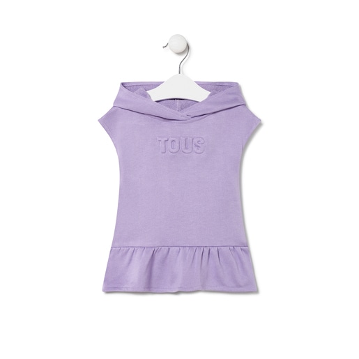 Vestido de bebé menina com capuz Classic lilás