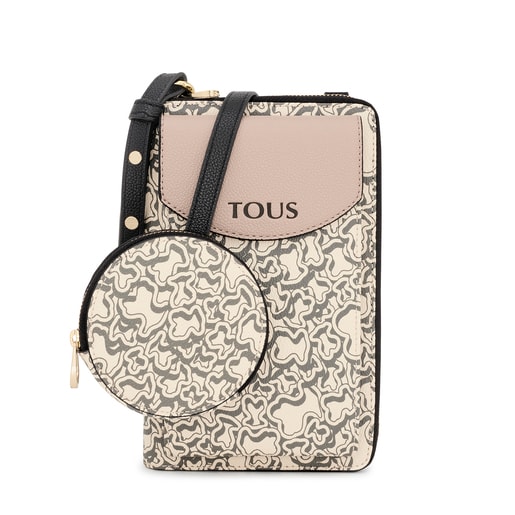 Beige Kaos Mini Hanging phone pouch with wallet | TOUS