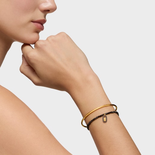 Pulsera elástica con espinelas y baño de oro 18 kt sobre plata Camille