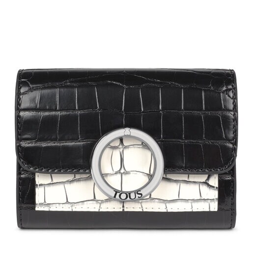 Billetera pequeña Audree Wild blanco y negro