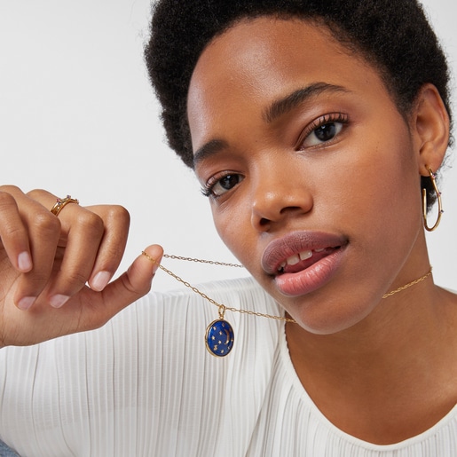 Большая подвеска-диск Magic Nature с луной и лазуритом