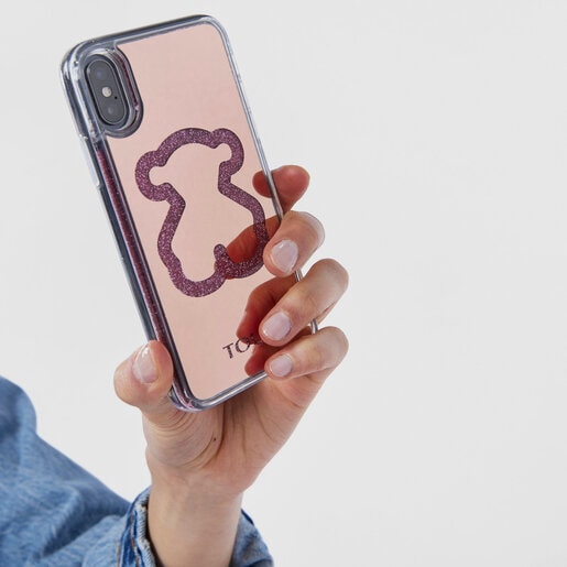 Tous Bear - Case z brokatem z tworzywa sztucznego na iPhone X i XS