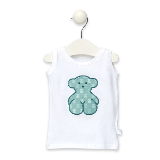 Multibear sleeveless beach Tshirt in green Tous. TOUS