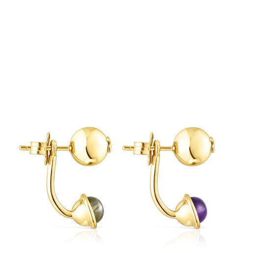 Silver vermeil Plump Earrings with gemstones