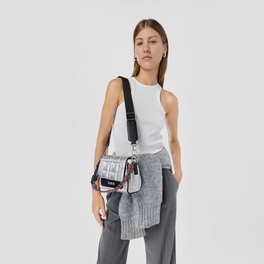 Small silver-colored TOUS Empire Padded Crossbody bag