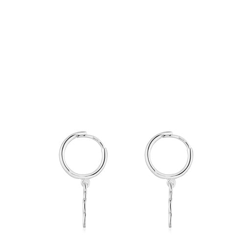 Silver Hoop earrings with flower motif TOUS Motifs