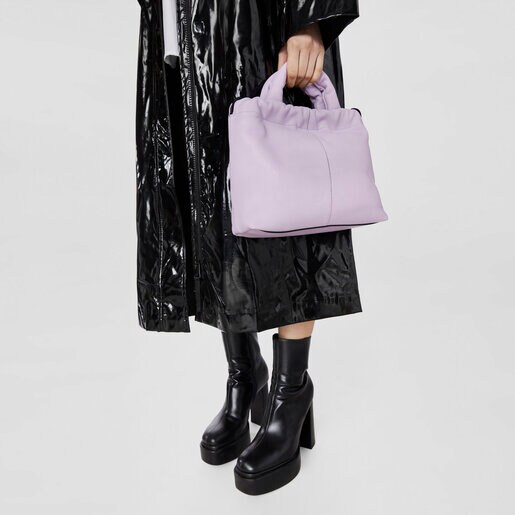 תיק כתף TOUS Cloud בינוני מעור בצבע סגול בהיר