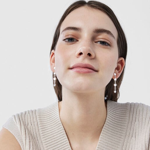 Длинные серебряные серьги Mini Icons с фигурками