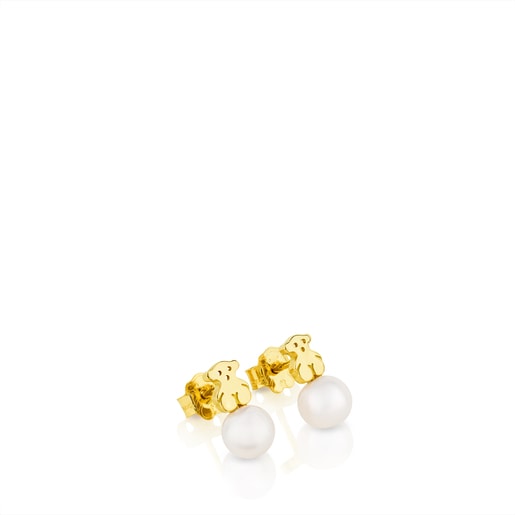 Orecchini Cuccioli in oro giallo 18kt e perle coltivate